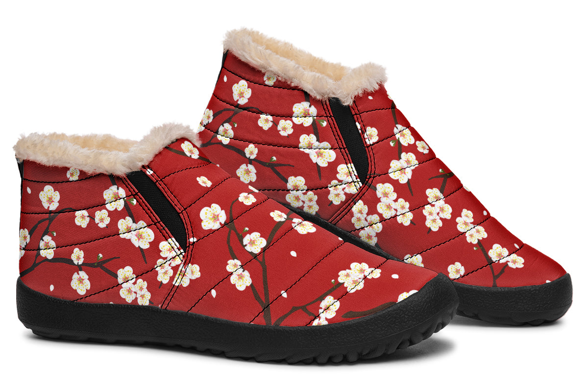 Plum Blossoms Winter Shoes – Offbeat Sweetie - Main Image