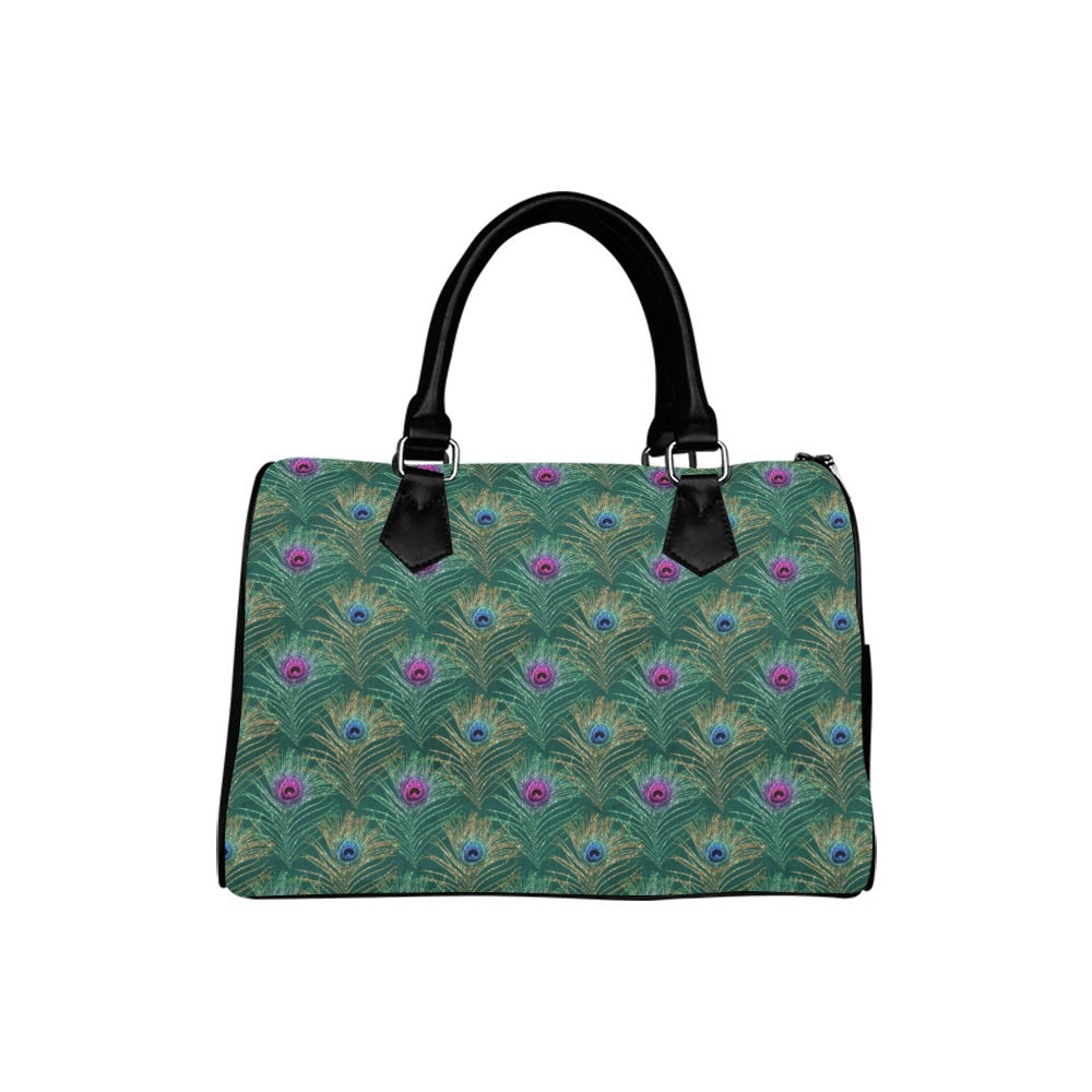Peacock Feathers Boston Handbag - Offbeat Sweetie