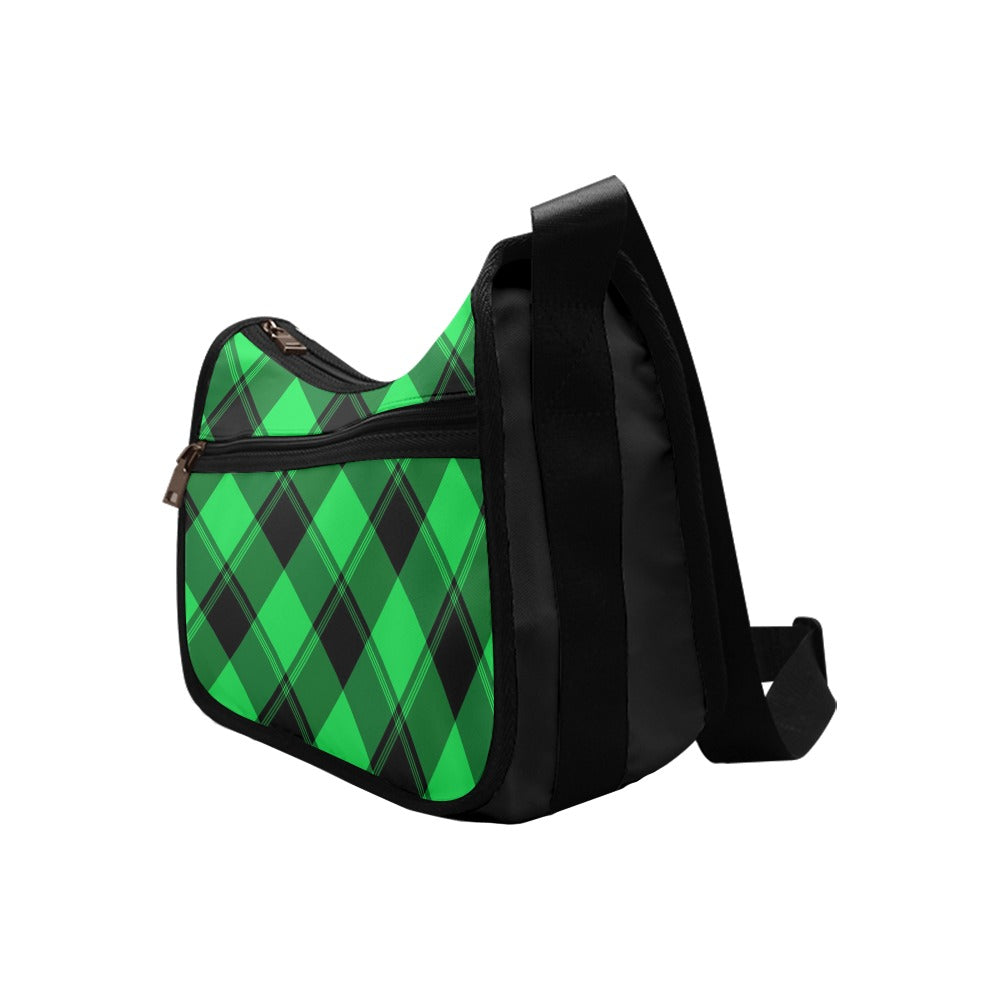 Lucky Green Plaid Crossbody Bag