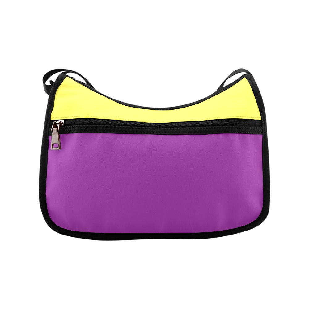 Yellow And Purple Mismatch Crossbody Bag - Offbeat Sweetie