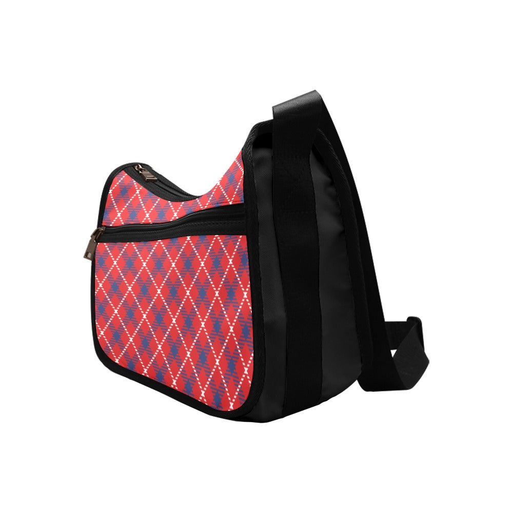 Cherry Red Plaid Crossbody Bag