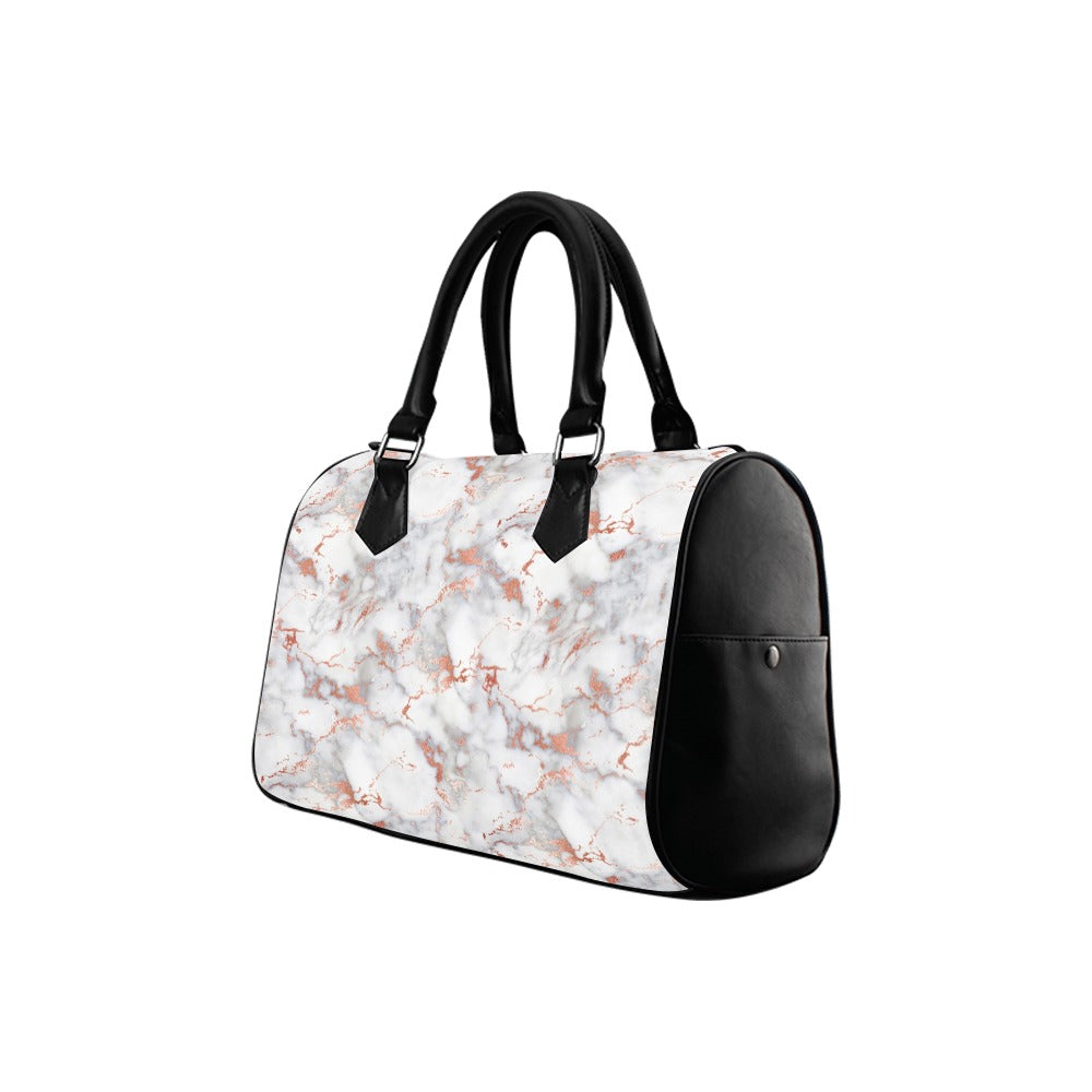 Marble Blush Boston Handbag - Offbeat Sweetie