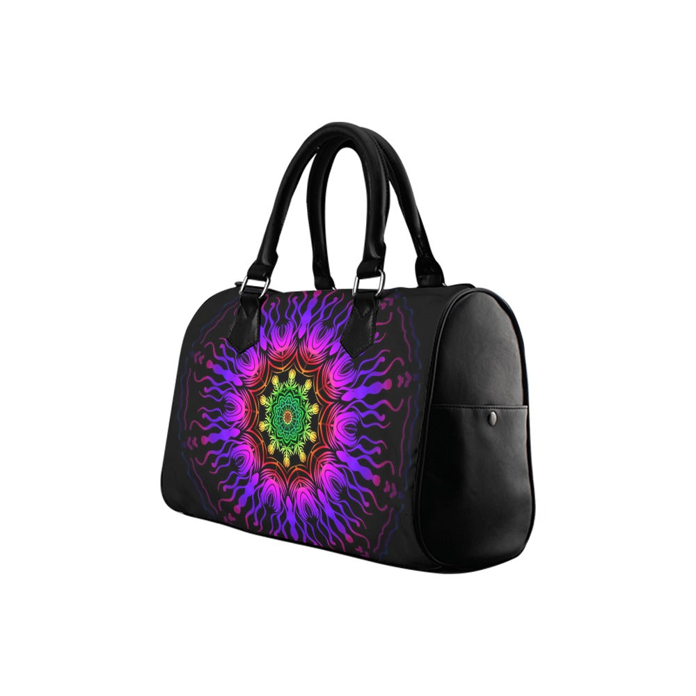 Purple Haze Mandala Boston Handbag - Offbeat Sweetie