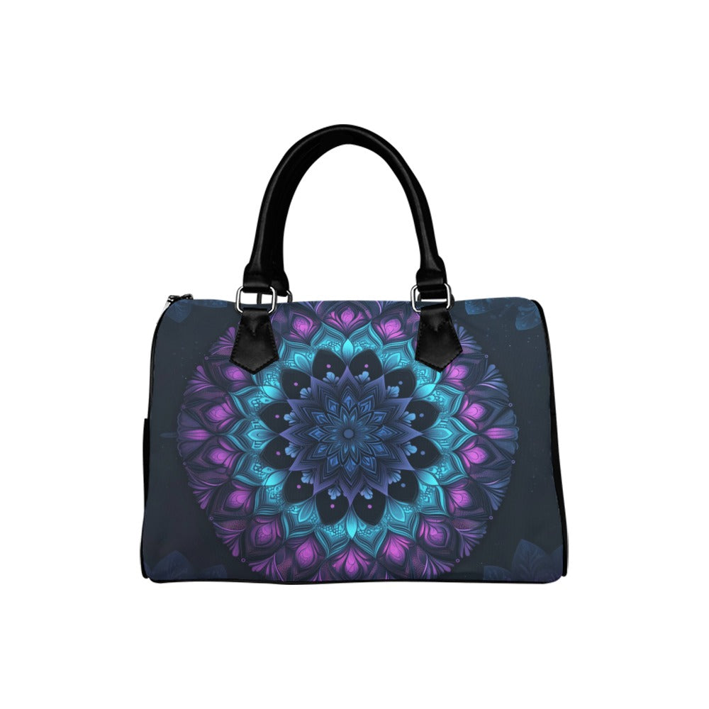 Blue And Purple Mandala Boston Handbag - Offbeat Sweetie