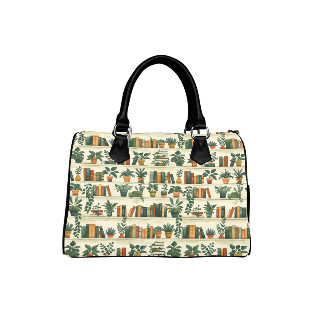 Books And Plants Boston Handbag - Offbeat Sweetie