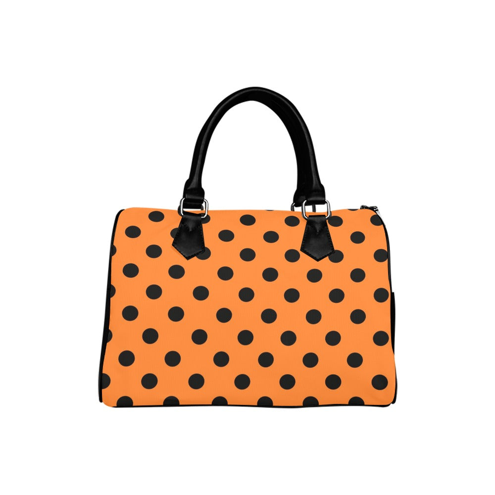 Pumpkin Pop Polka Dot Boston Handbag