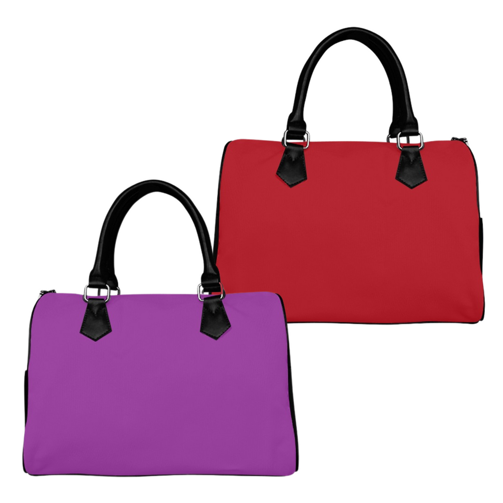 Purple And Red Mismatch Boston Handbag - Offbeat Sweetie