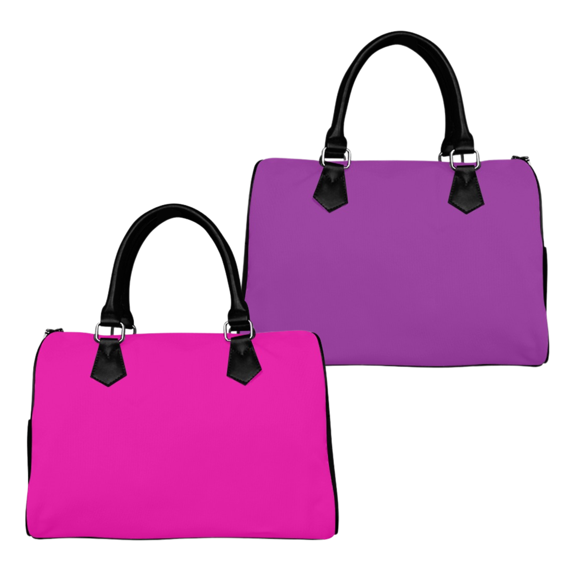 Purple And Pink Mismatch Boston Handbag - Offbeat Sweetie