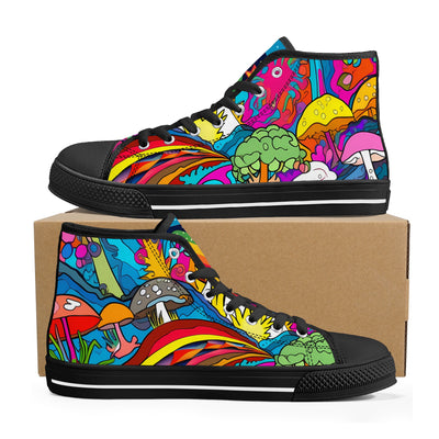Psychedelic Mushies High Tops Offbeat Sweetie