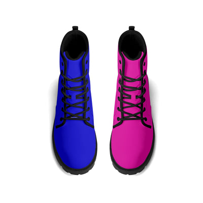 Bold Blue And Pink Mismatch Unisex Boots – Offbeat Sweetie