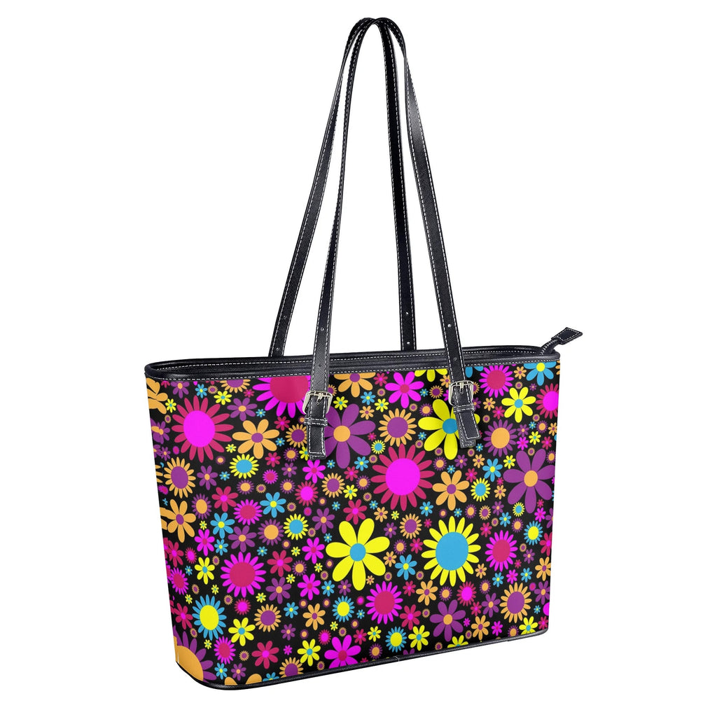 Funky Retro Flowers Tote Bag - Offbeat Sweetie
