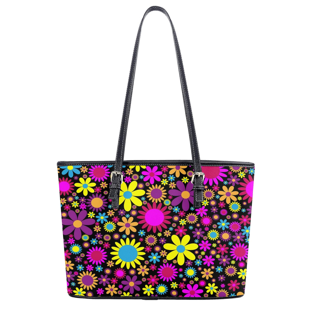 Funky Retro Flowers Tote Bag - Offbeat Sweetie
