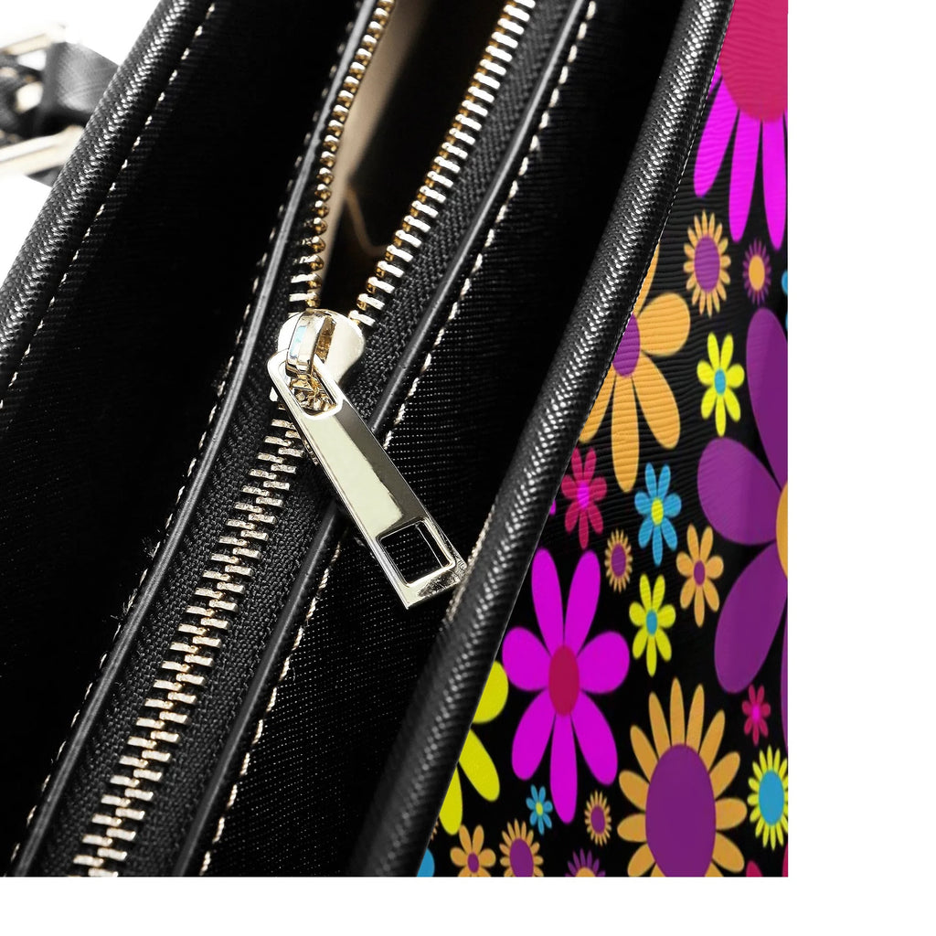Funky Retro Flowers Tote Bag - Offbeat Sweetie