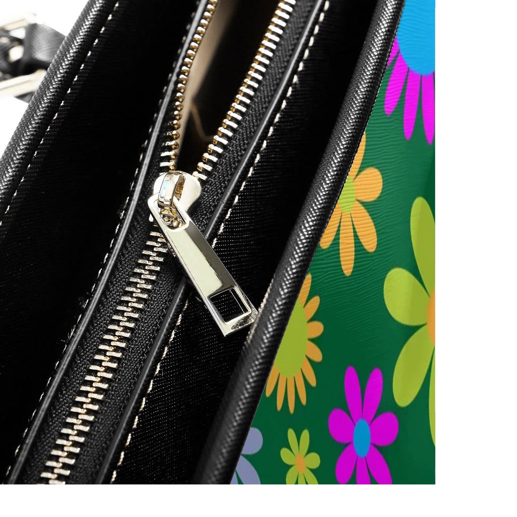 Green Retro Flowers Tote Bag - Offbeat Sweetie