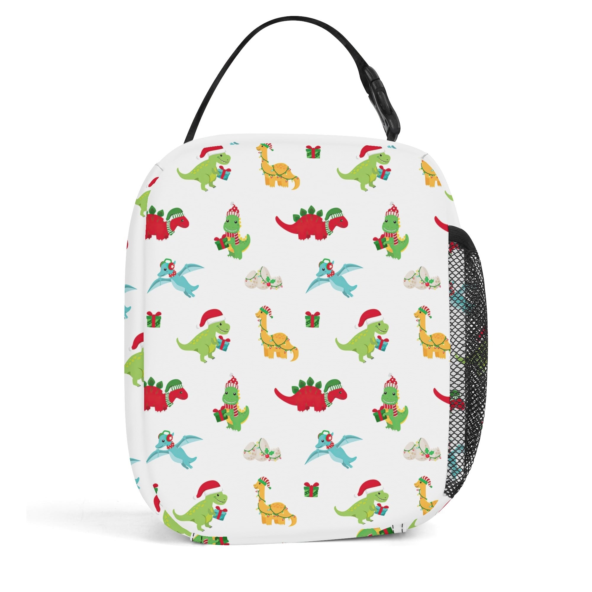 Dino Christmas Insulated Lunch Bag - Offbeat Sweetie