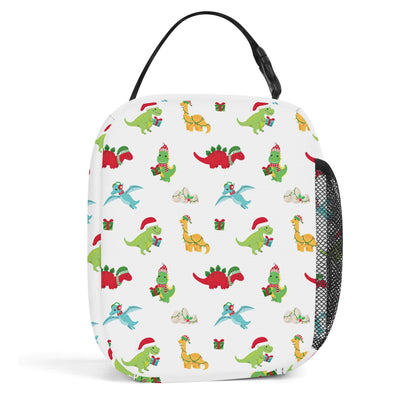 Dino Christmas Insulated Lunch Bag - Offbeat Sweetie