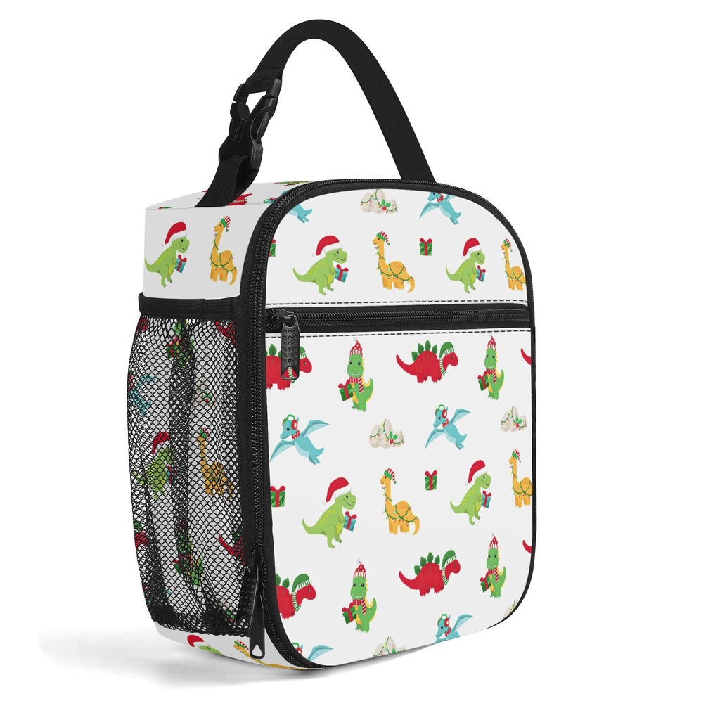 Dino Christmas Insulated Lunch Bag - Offbeat Sweetie
