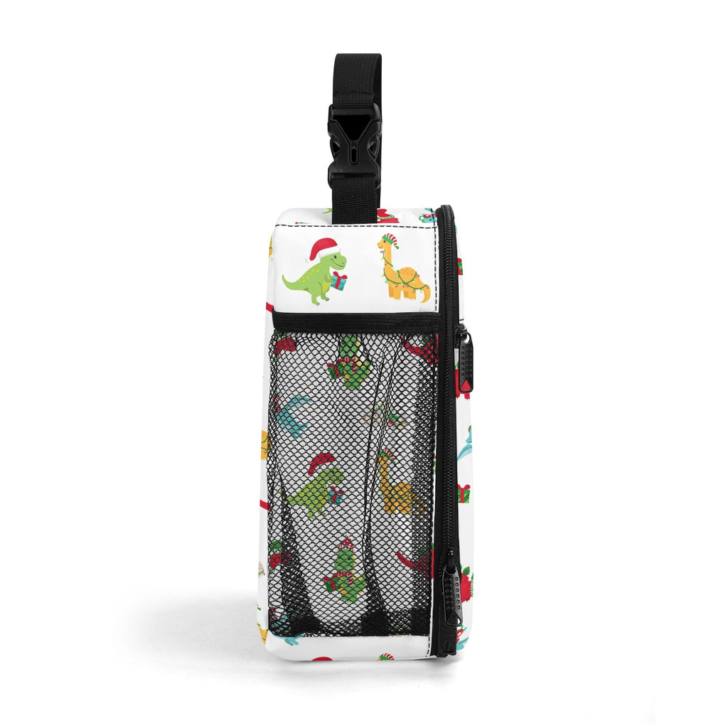 Dino Christmas Insulated Lunch Bag - Offbeat Sweetie