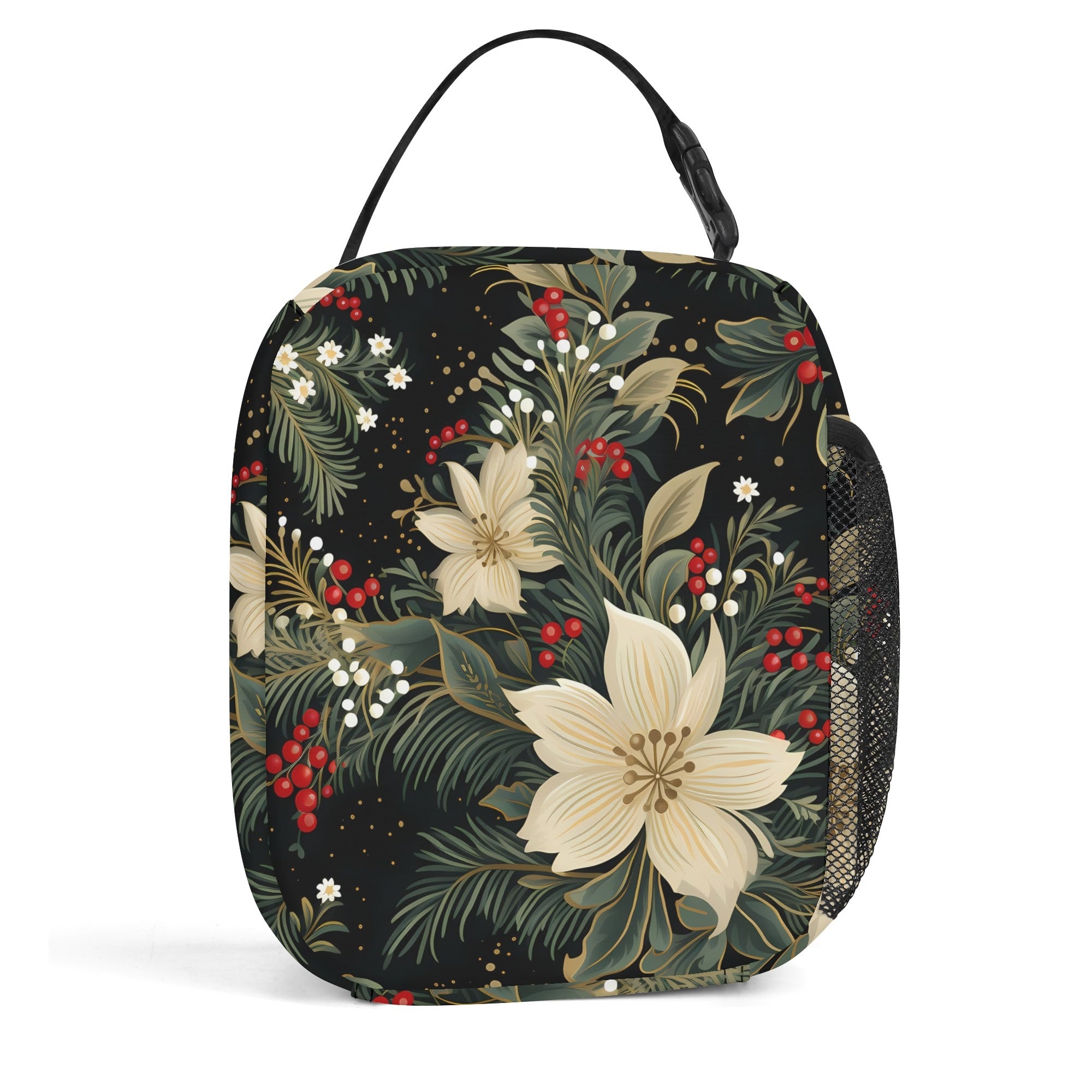 Christmas Flora Insulated Lunch Bag - Offbeat Sweetie