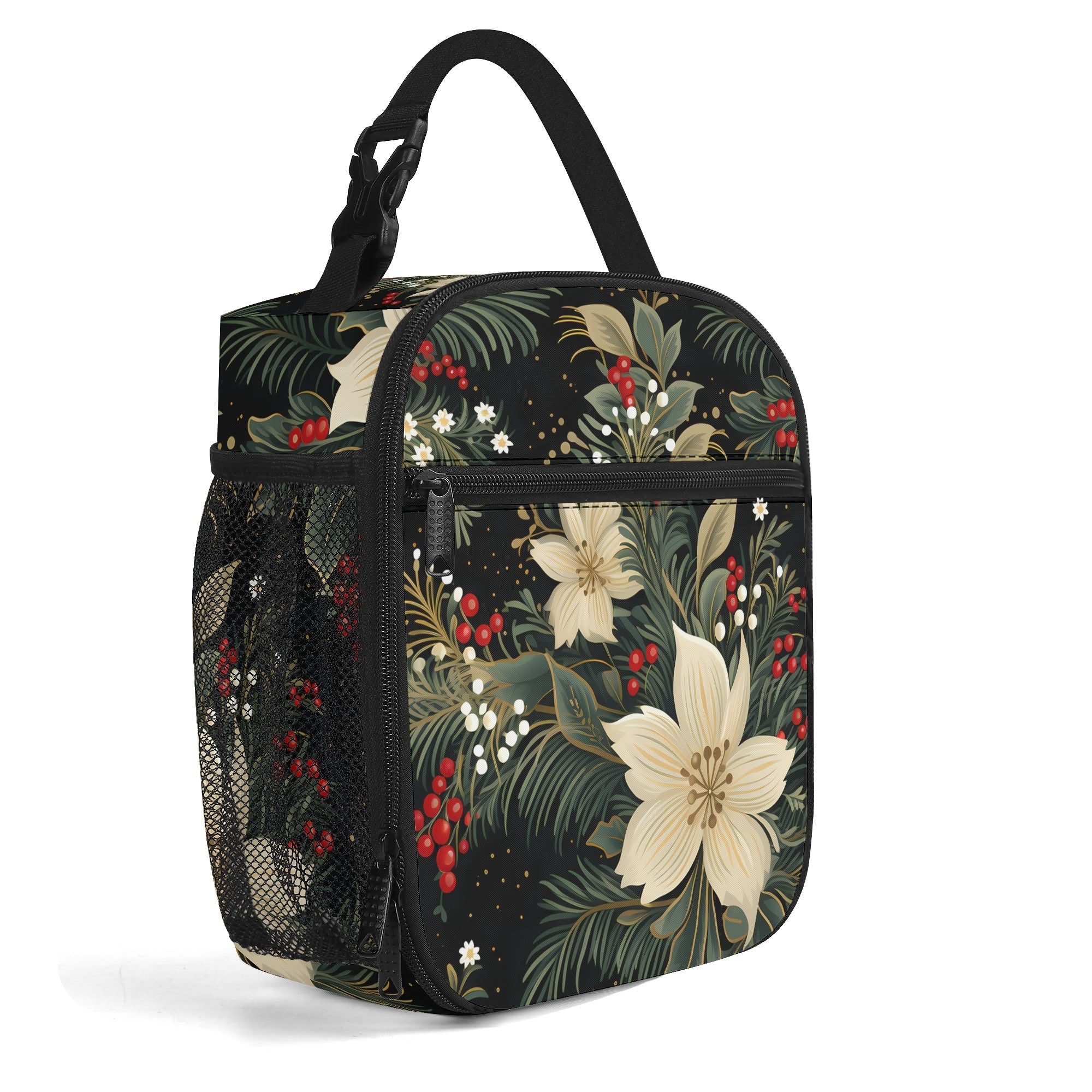 Christmas Flora Insulated Lunch Bag - Offbeat Sweetie
