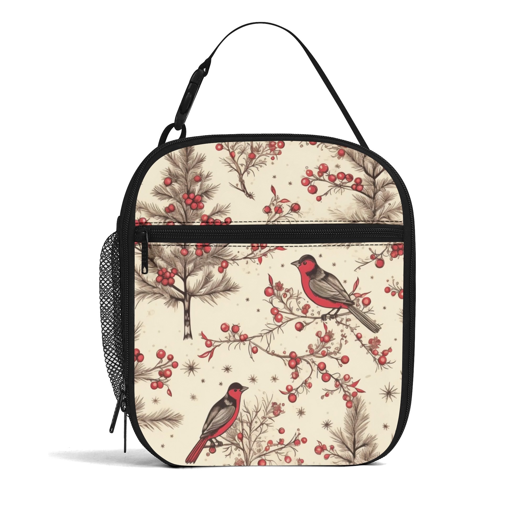 Christmas Birds Insulated Lunch Bag - Offbeat Sweetie