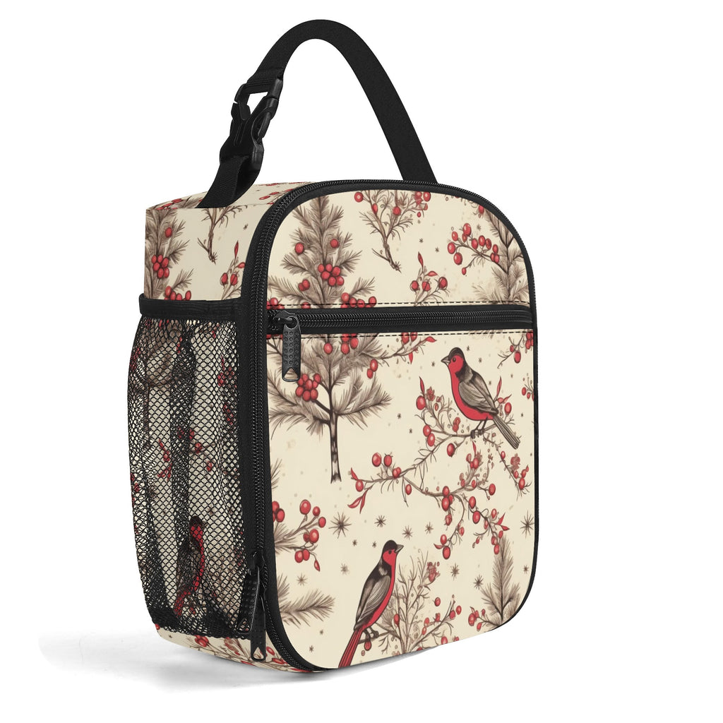 Christmas Birds Insulated Lunch Bag - Offbeat Sweetie