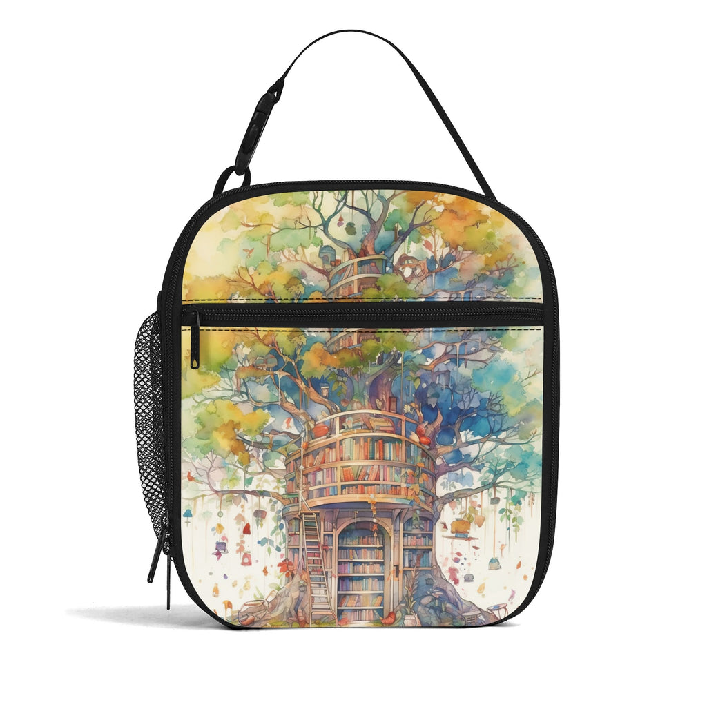 Tree Library Insulated Lunch Bag - Offbeat Sweetie