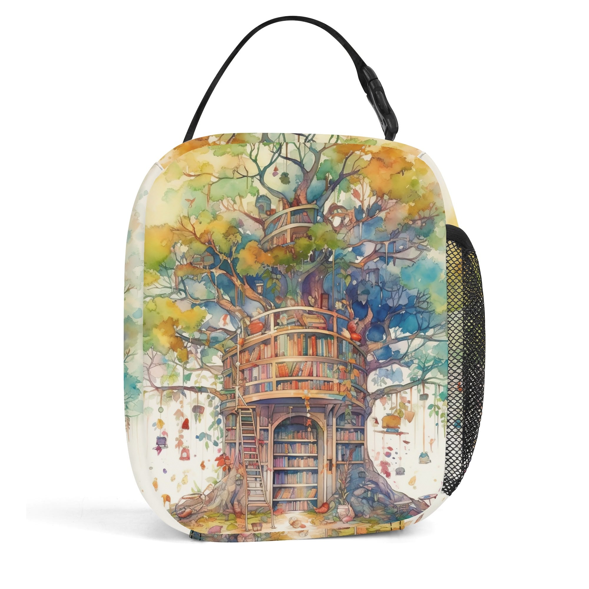 Tree Library Insulated Lunch Bag - Offbeat Sweetie