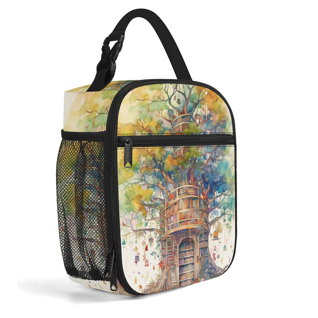 Tree Library Insulated Lunch Bag - Offbeat Sweetie