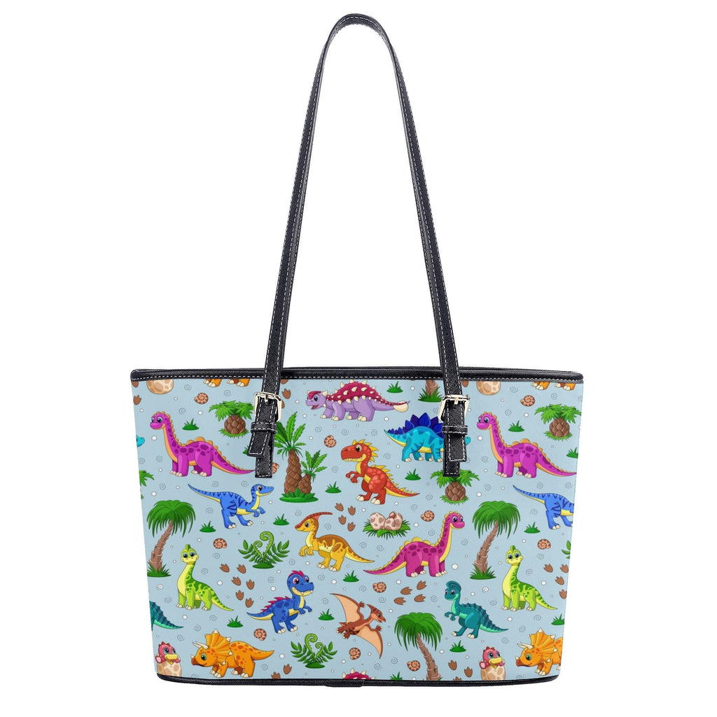 Pink And Blue Mismatched Baby Dinos Tote Bag - Offbeat Sweetie