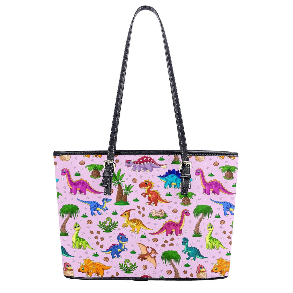 Pink And Blue Mismatched Baby Dinos Tote Bag - Offbeat Sweetie