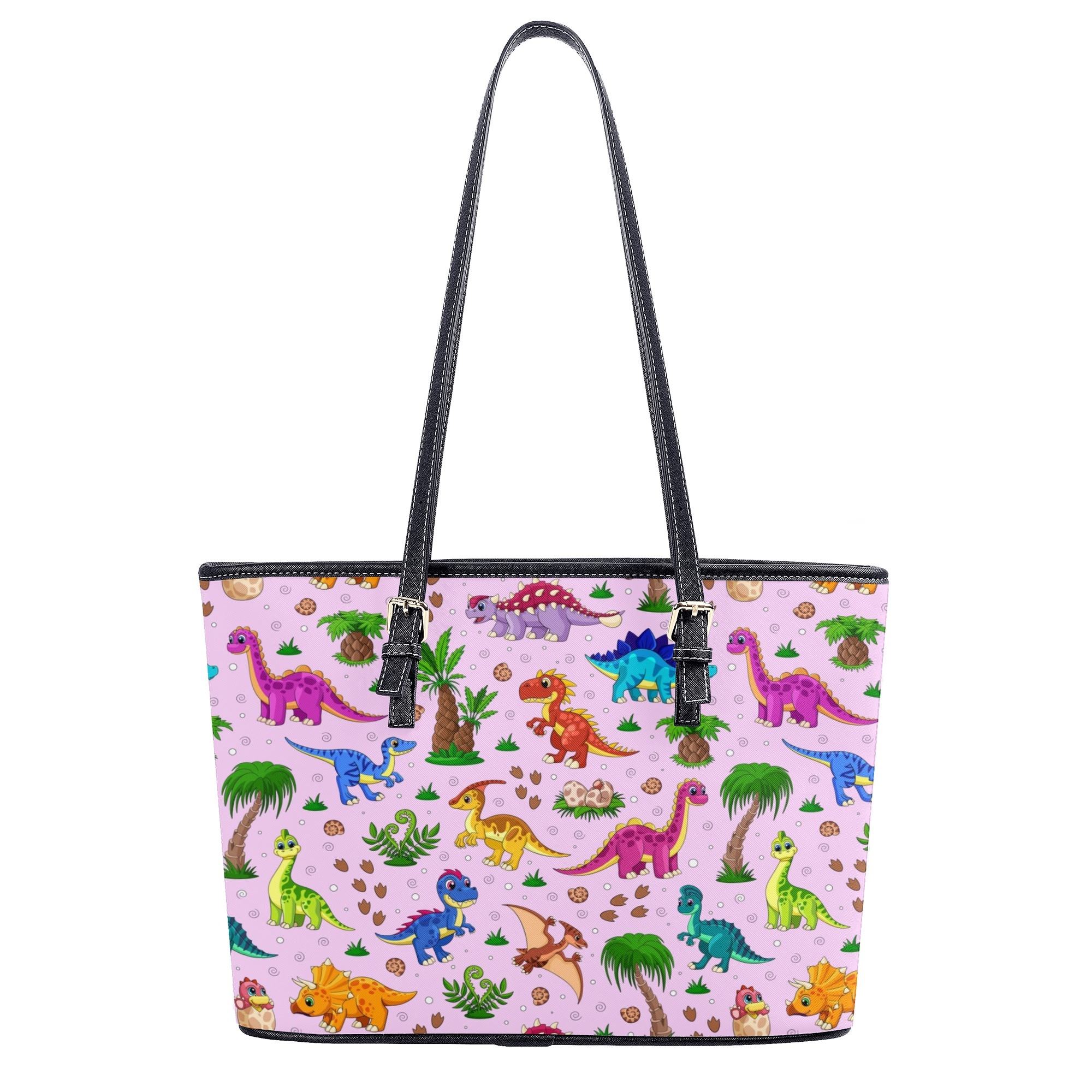 Pink And Blue Mismatched Baby Dinos Tote Bag - Offbeat Sweetie