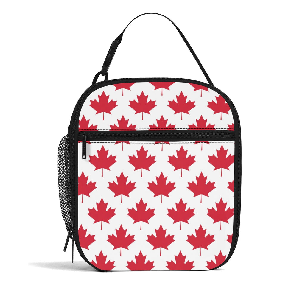 Maple Leaves White Insulated Lunch Bag - Offbeat Sweetie