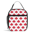 Maple Leaves White Insulated Lunch Bag - Offbeat Sweetie