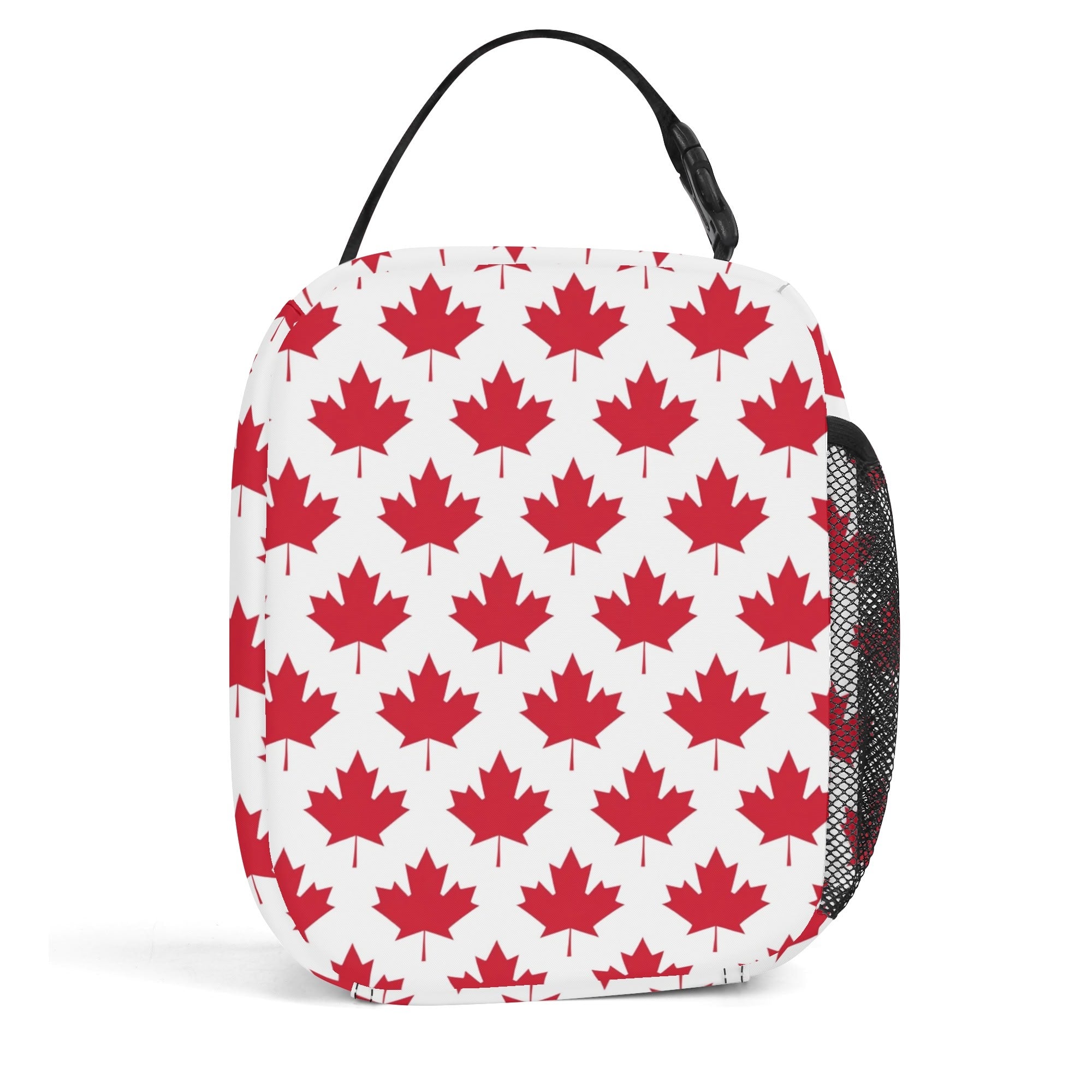 Maple Leaves White Insulated Lunch Bag - Offbeat Sweetie