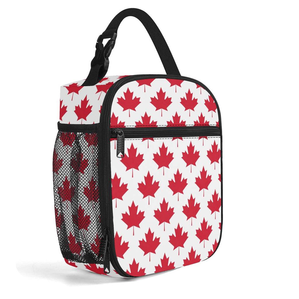 Maple Leaves White Insulated Lunch Bag - Offbeat Sweetie