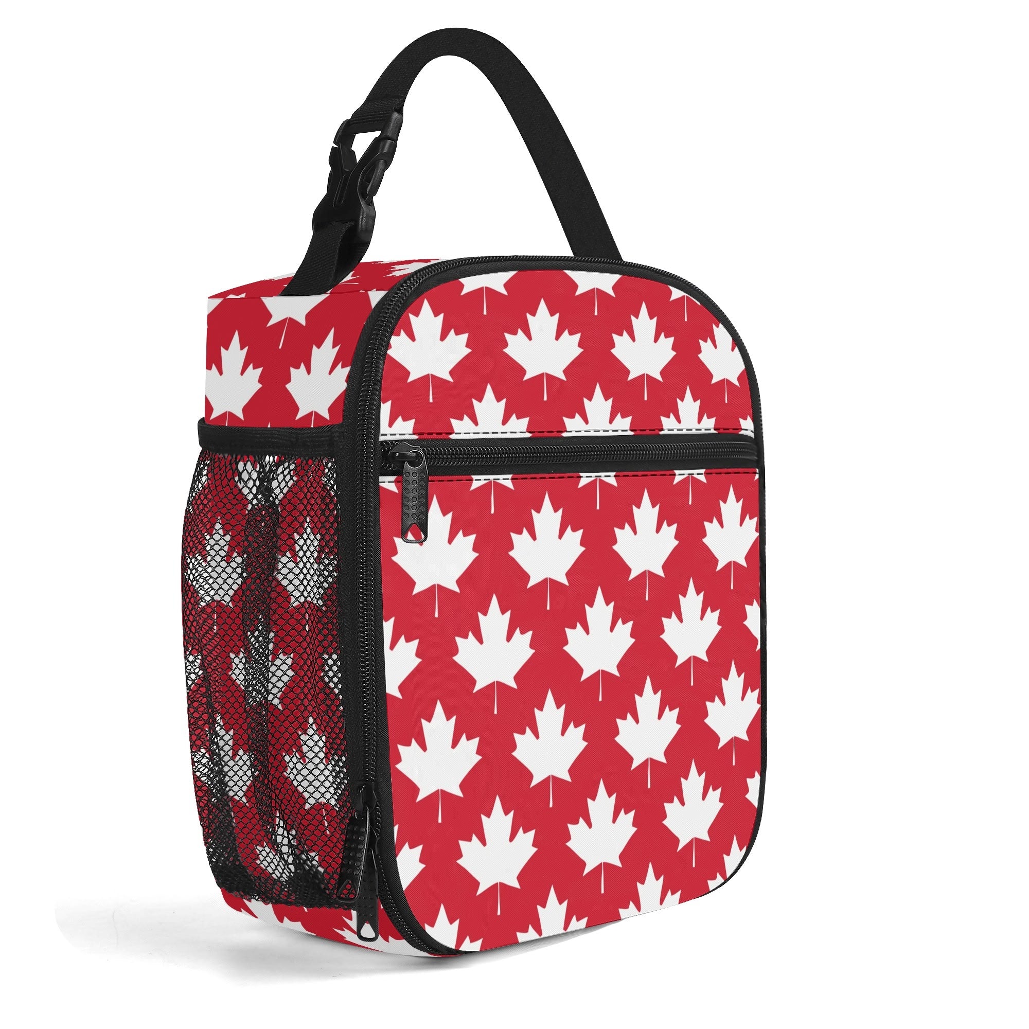 Maple Leaves Red Insulated Lunch Bag - Offbeat Sweetie