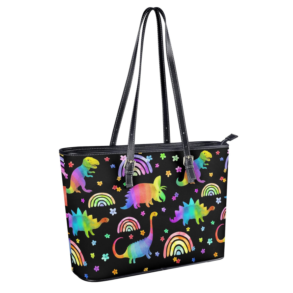 Rainbow Dinos Tote Bag - Offbeat Sweetie
