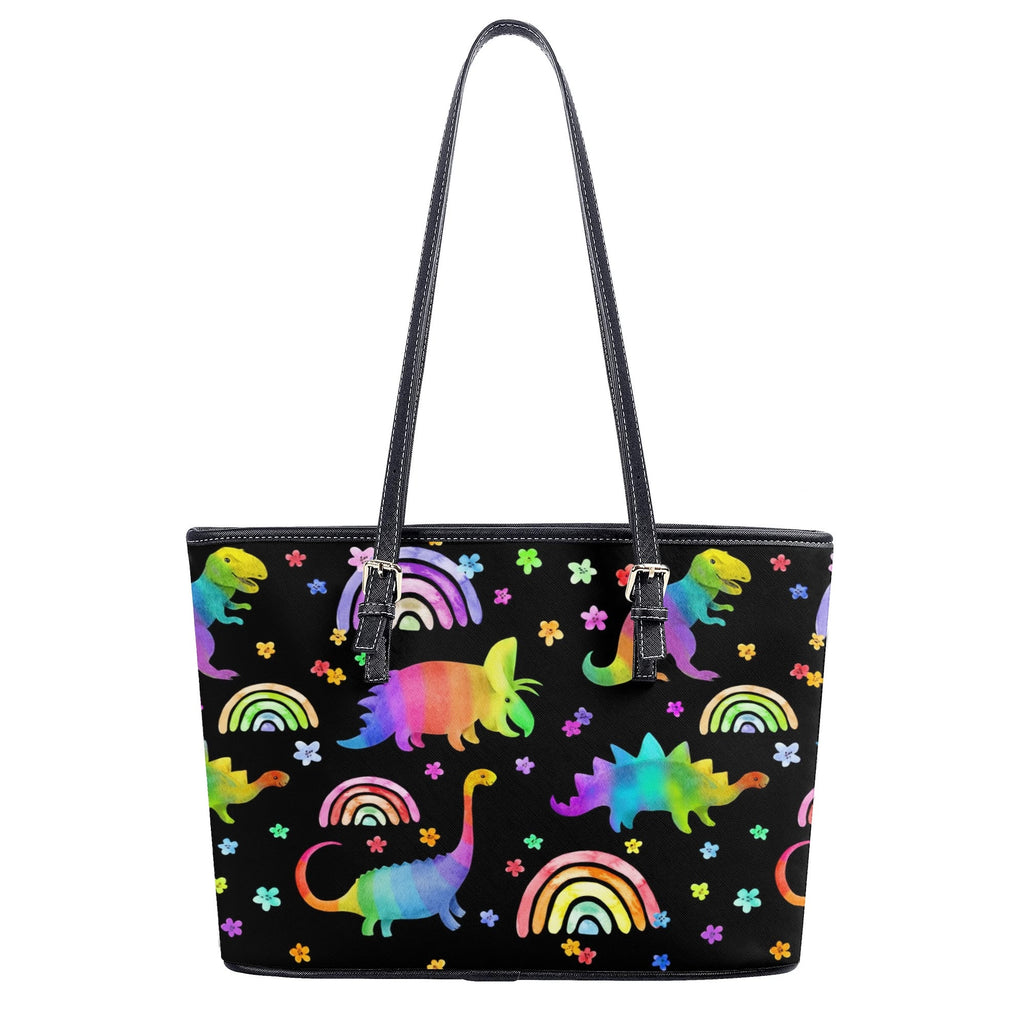 Rainbow Dinos Tote Bag - Offbeat Sweetie