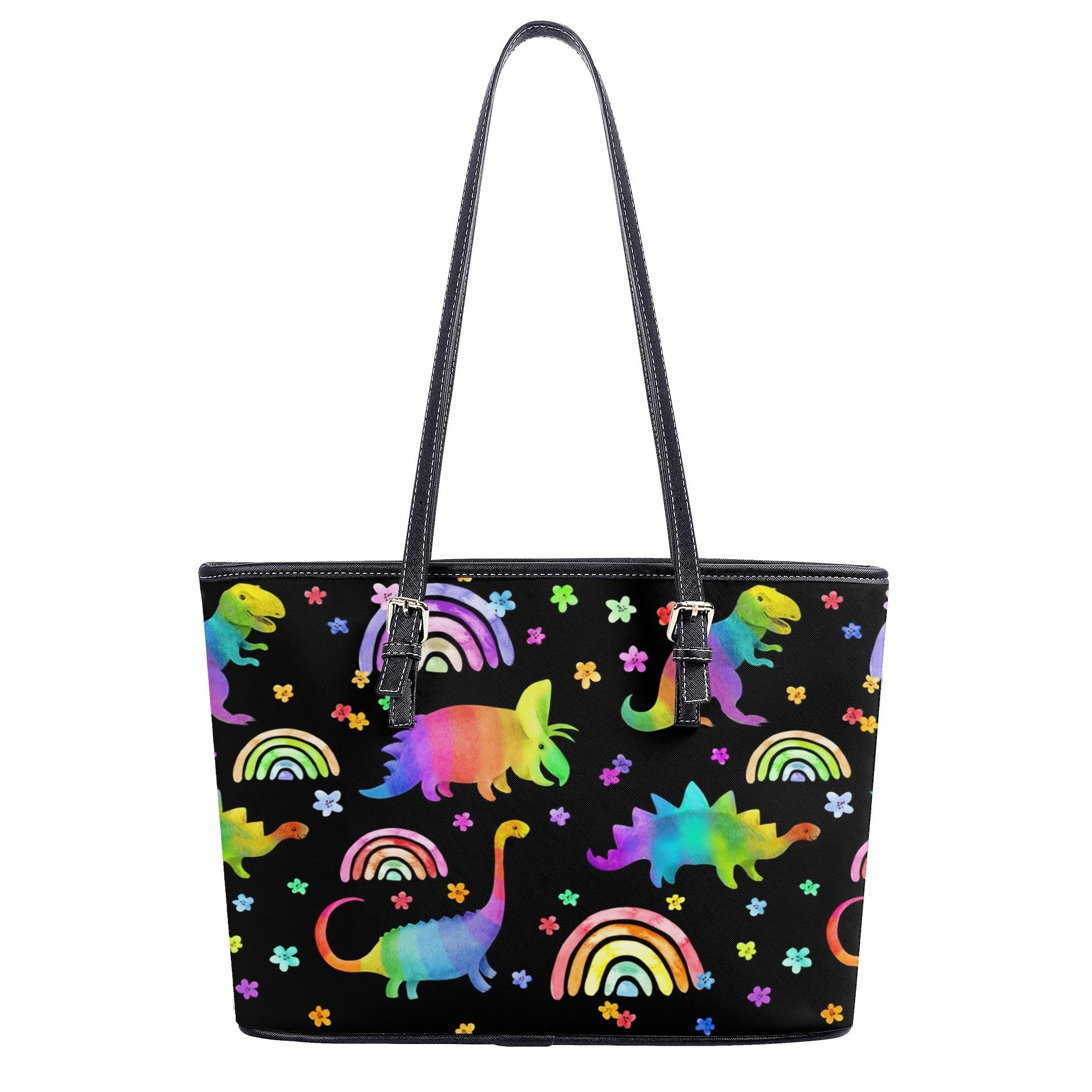 Rainbow Dinos Tote Bag - Offbeat Sweetie