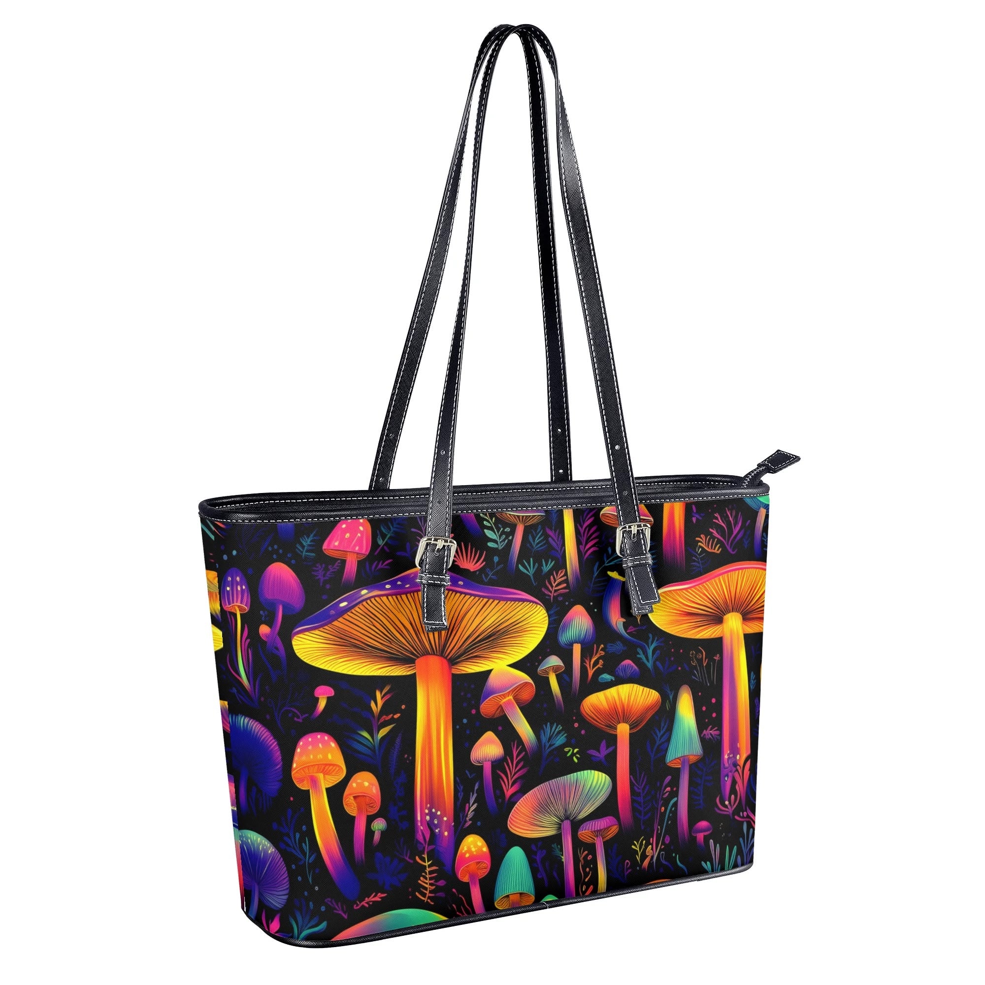 Neon Mushrooms Tote Bag - Offbeat Sweetie