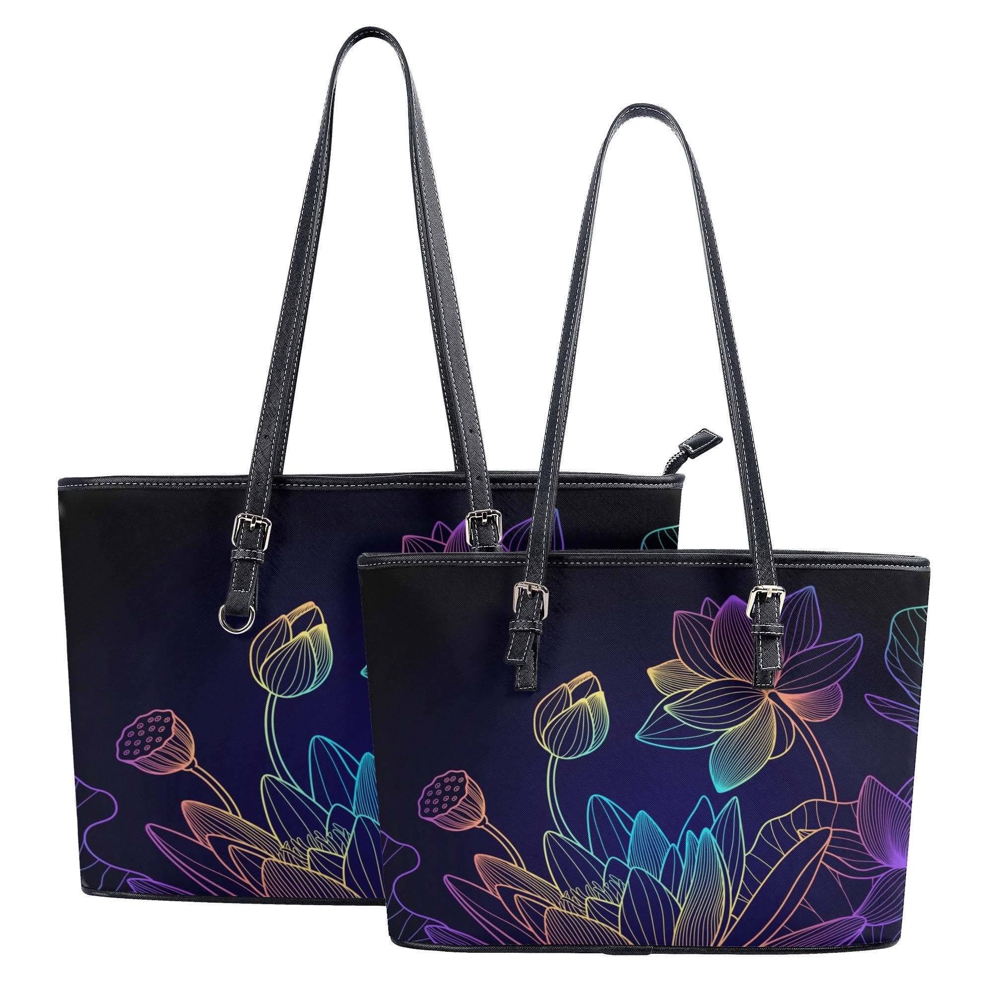 Rainbow Lotus Flowers Tote Bag - Offbeat Sweetie