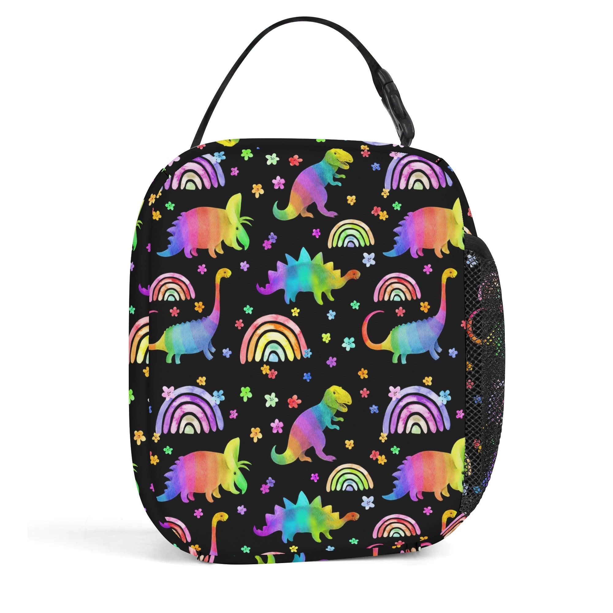 Rainbow Dinos Insulated Lunch Bag - Offbeat Sweetie