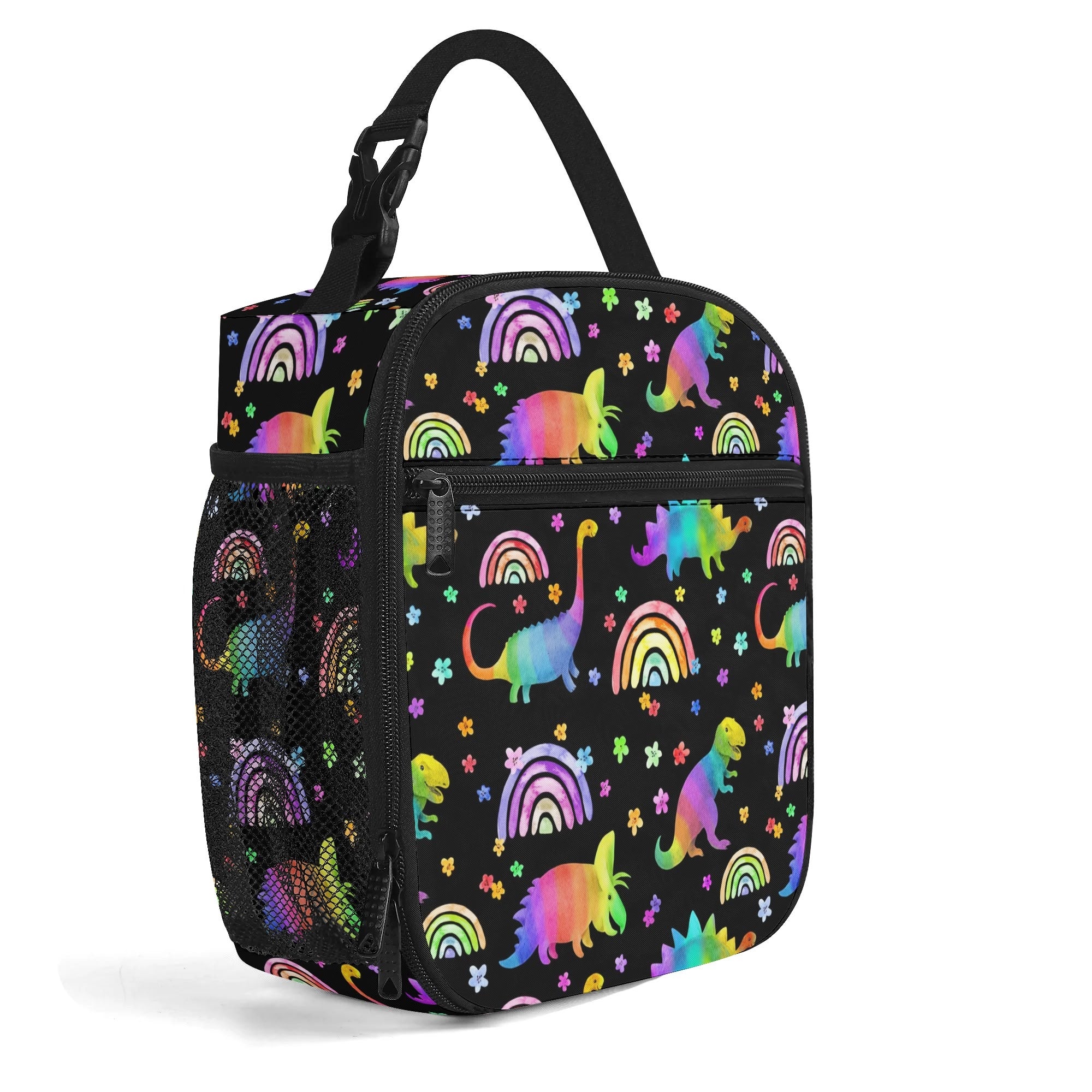 Rainbow Dinos Insulated Lunch Bag - Offbeat Sweetie