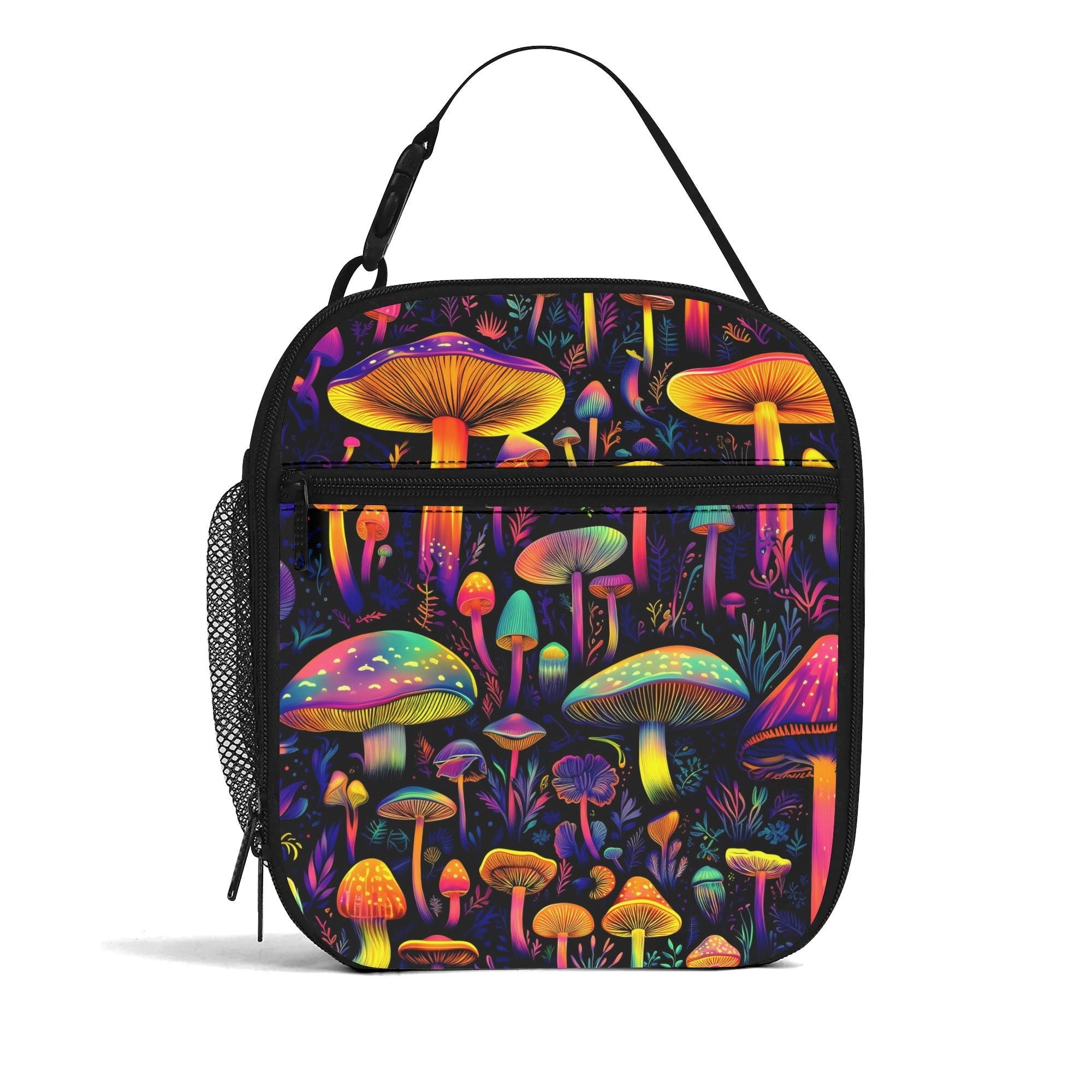 Neon Mushrooms Insulated Lunch Bag - Offbeat Sweetie