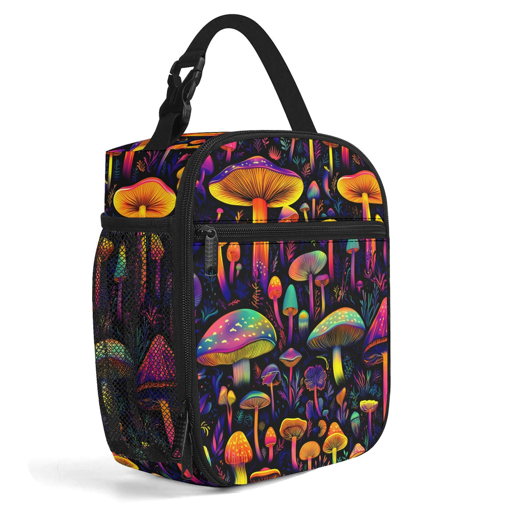 Neon Mushrooms Insulated Lunch Bag - Offbeat Sweetie