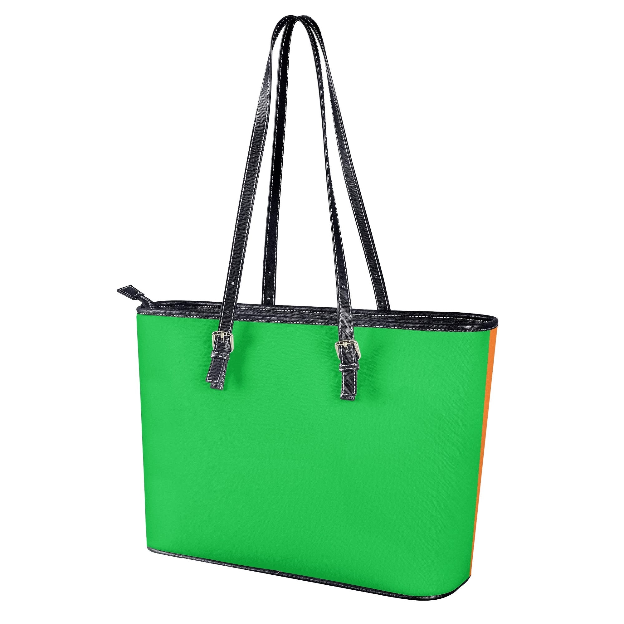 Orange and Green Mismatch Tote Bag - Offbeat Sweetie