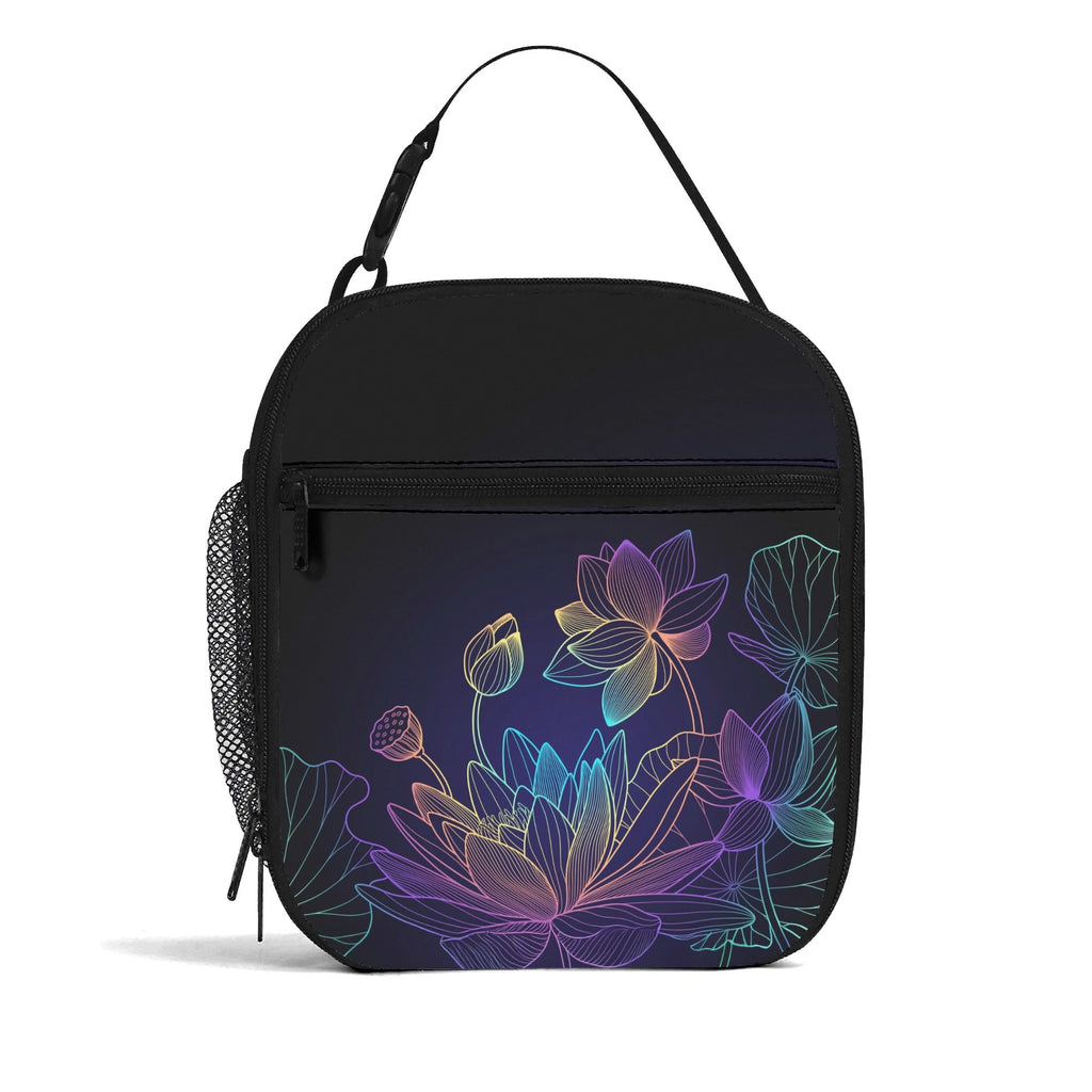 Rainbow Lotus Flowers Insulated Lunch Bag - Offbeat Sweetie