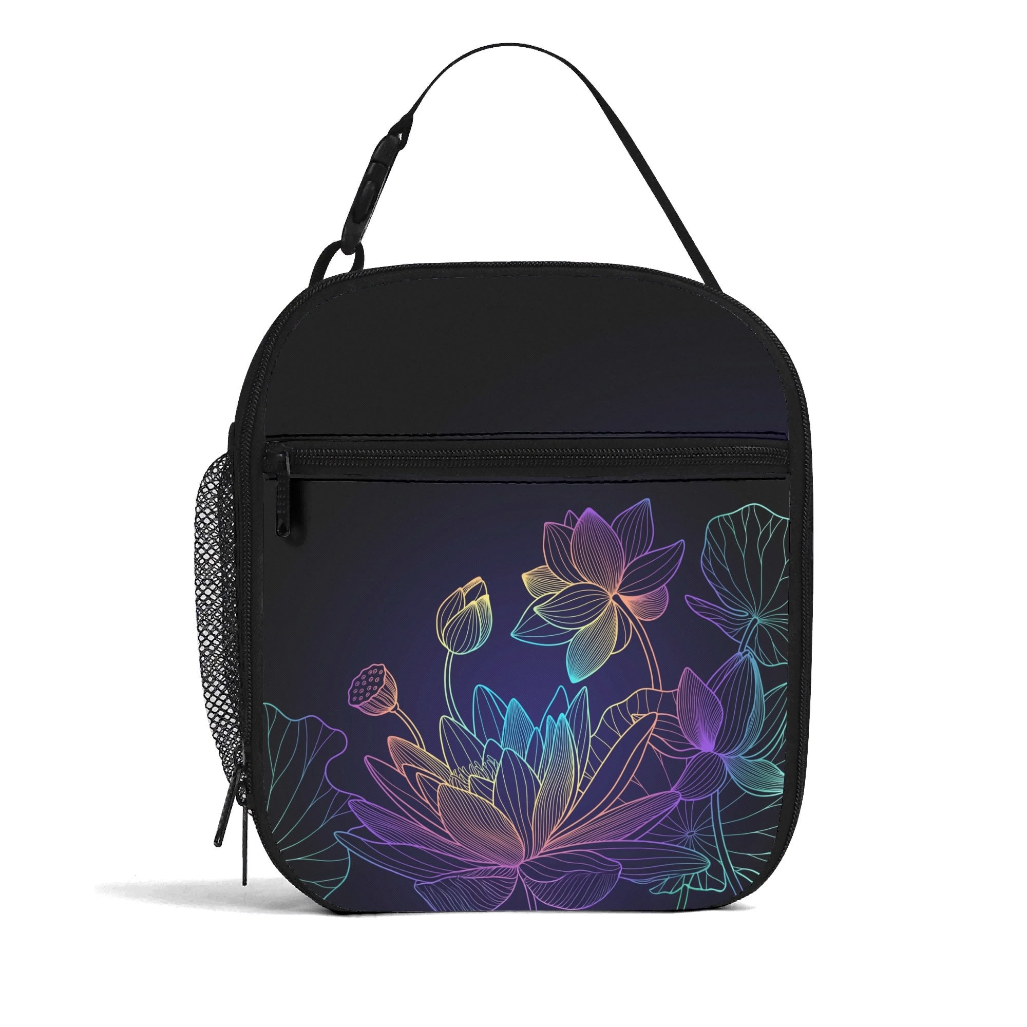 Rainbow Lotus Flowers Insulated Lunch Bag - Offbeat Sweetie