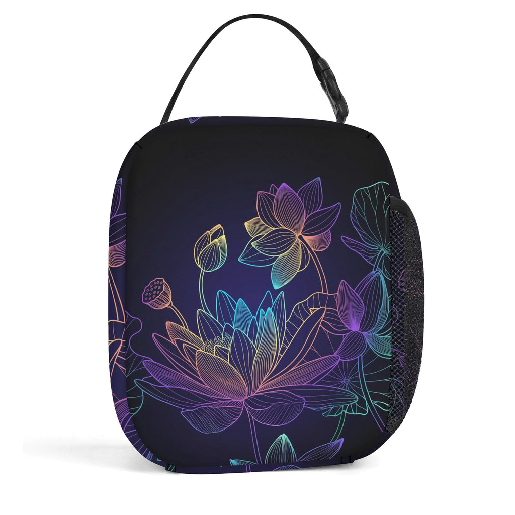 Rainbow Lotus Flowers Insulated Lunch Bag - Offbeat Sweetie